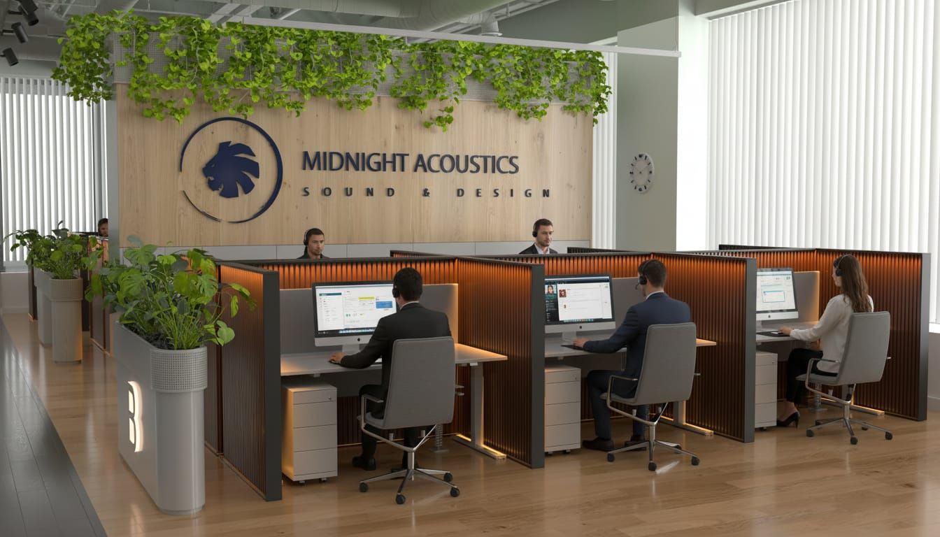 Office cubicles with acoustic panels